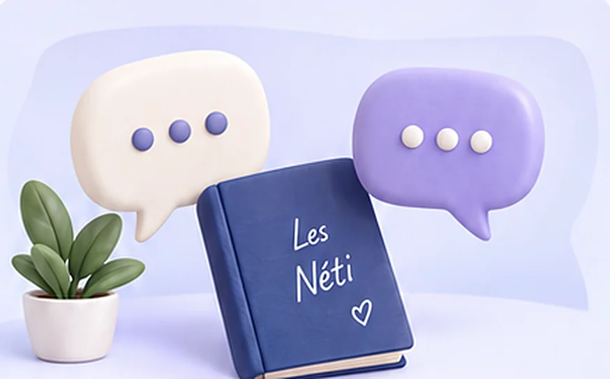 Un livre « Les Néti » entre deux bulles de discussion