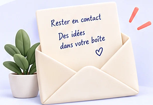 Enveloppe avec une lettre « Rester en contact »