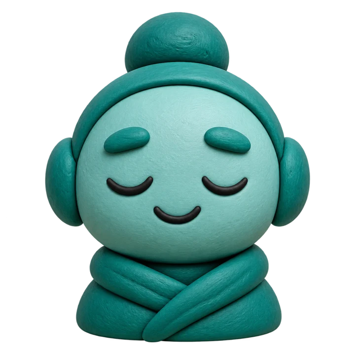 Néti Nethelvetic turquoise aux yeux fermés, souriant calmement